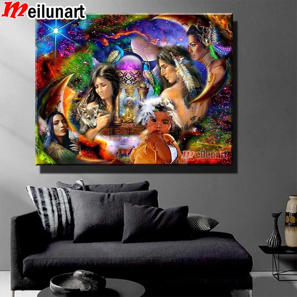 

Алмазная 5d-картина для индийских пар, Новые поступления, полностью квадратная, круглая, дрель, индийское перо, алмазная вышивка, ручная работа, подарок AS2296