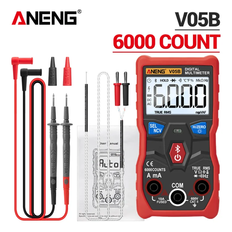 

ANENG V05B Digital 6000 Counts Analog Multimeter AC/DC Currents Voltage Mini Testers True RMS Bluetooth Multimetro Professional