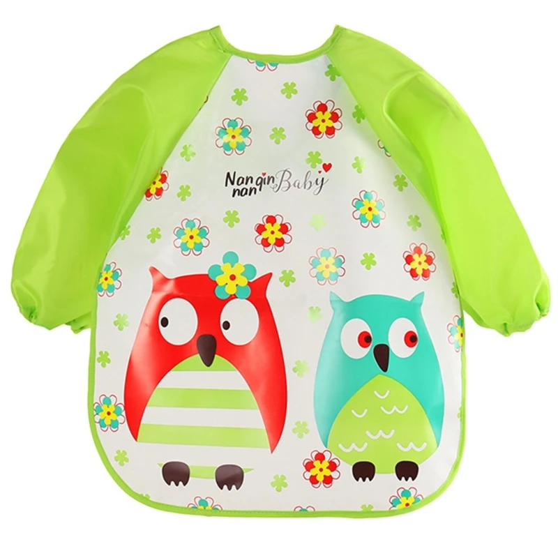 

Baby Coverall Feeding Bib Toddler Doodle Clothes Child Self-Feeding Bib Drawing Apron One-piece Long Sleeved Eating Bib