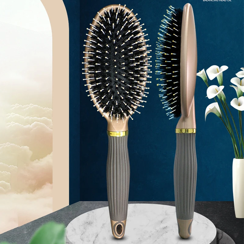 

Air Cushion Massage Hairdressing Brush Anti-Static Nylon Silicone Boar Bristle Detangling Hair Comb Daily Home Beauty Tool Salon