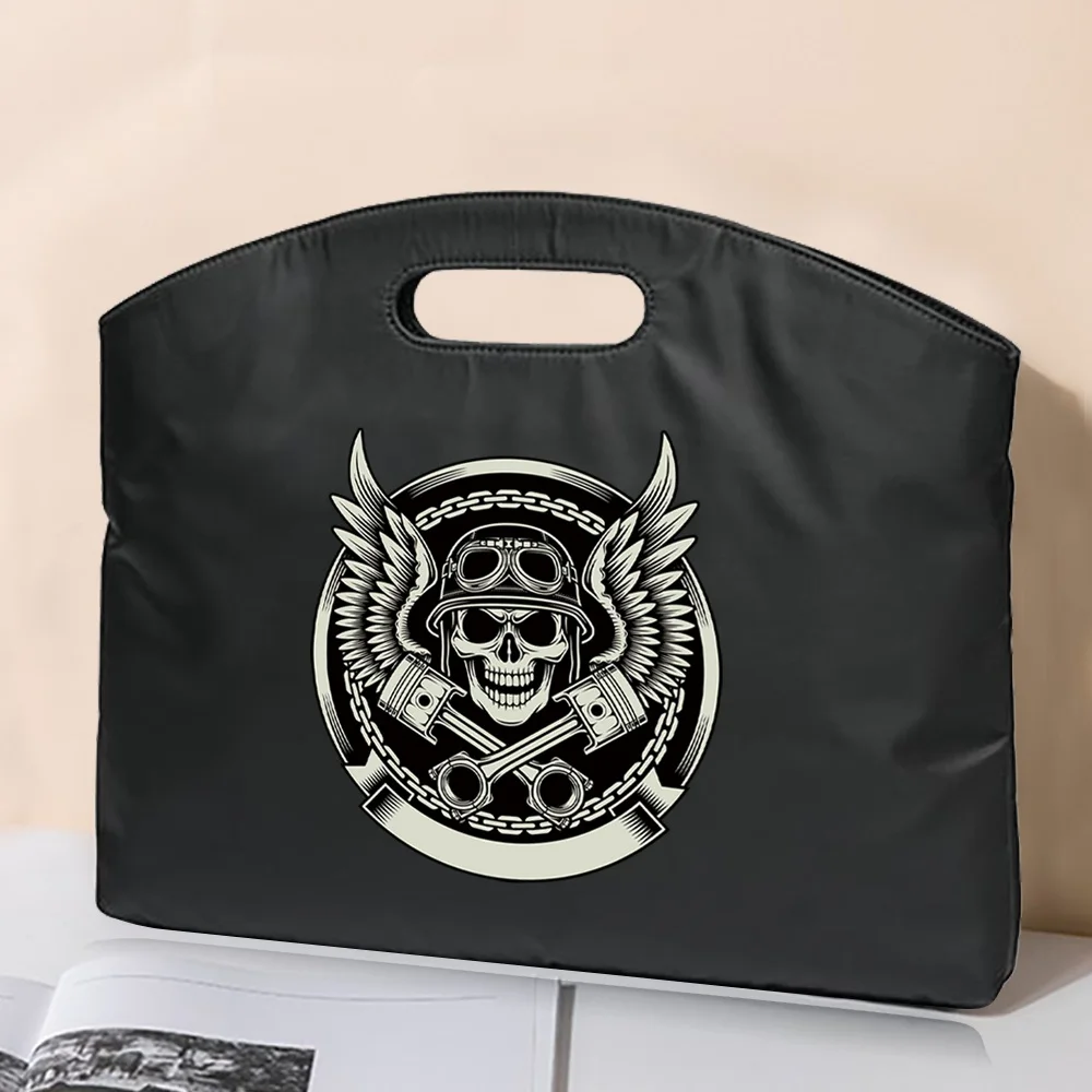 Business Office Briefcase Skull Printed Handbag Computer Laptop Protection Case Conference Document Bag Unisex Office Totes Case