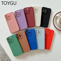 toygu for iphone 13 pro solid color silicone case apple 12 straight edge soft shell case 6 6s xs max xr 7 8se2020 iphone 11 case