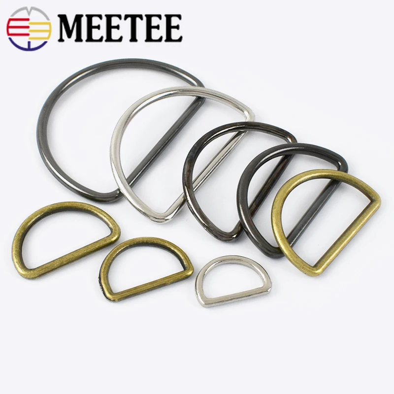 20 шт. Meetee 15-50 мм D-образное кольцо Пряжка для рюкзака ремешок металлическая