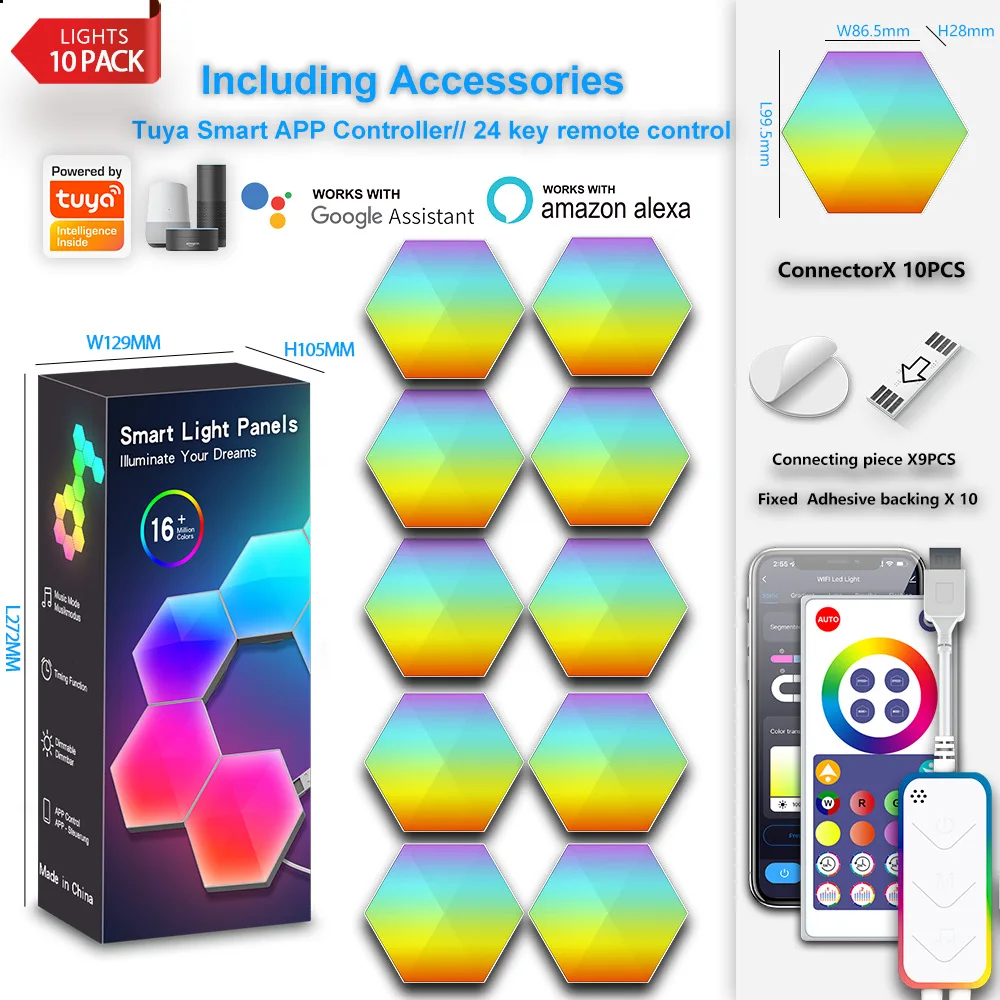 

RGB светодиодный шестиугольный настенный светильник LXSTRIP