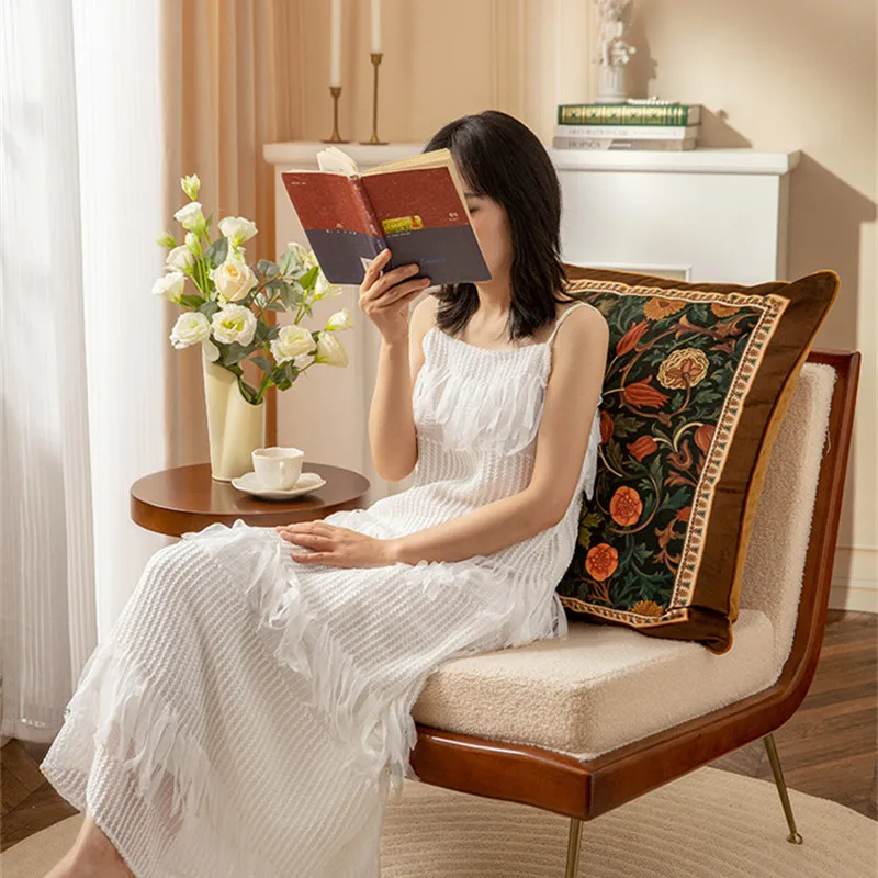 65x65 см тяжелая бархатная наволочка с поясничным принтом и цветочным для дома