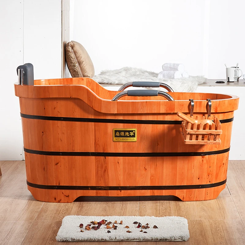 

High Quality Cedar Barrel Bath Tub Security Seat Support Bathtub Pedicure Spa Foot Solid Wood Sauna Spa Banheira Hot Tub LQYH