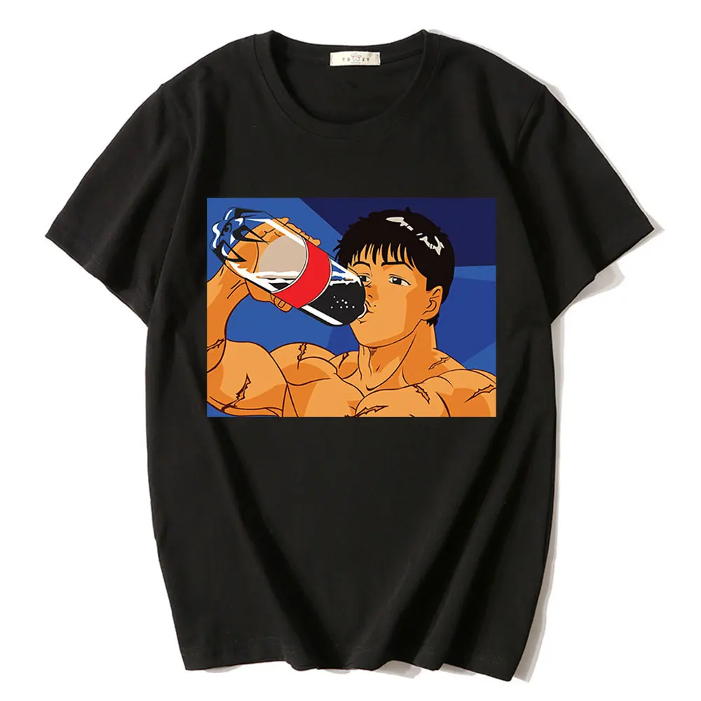 

Anime Funny Baki Hanma Graphics T shirt The Grappler Yujiro Short Sleeve T-shirts Men's Casual Cotton T-shirt Streetwear Unisex