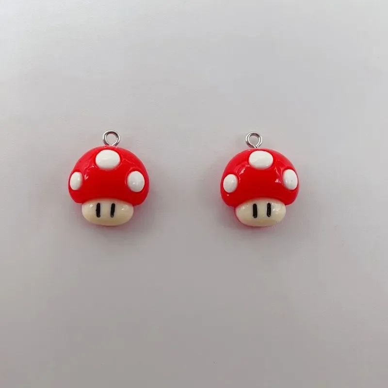 15 шт. милые забавные Подвески в виде грибов из смолы с плоским основанием