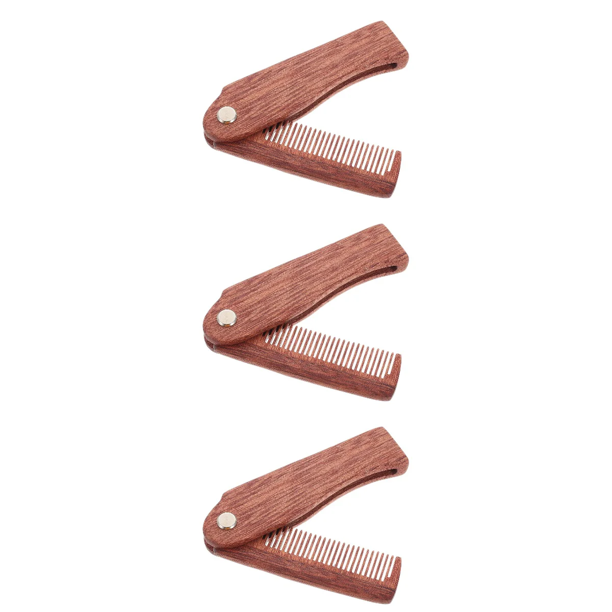 

3pcs Wooden Hair Comb Portable Mustache Comb Folding Pocket Comb Beard Accessory