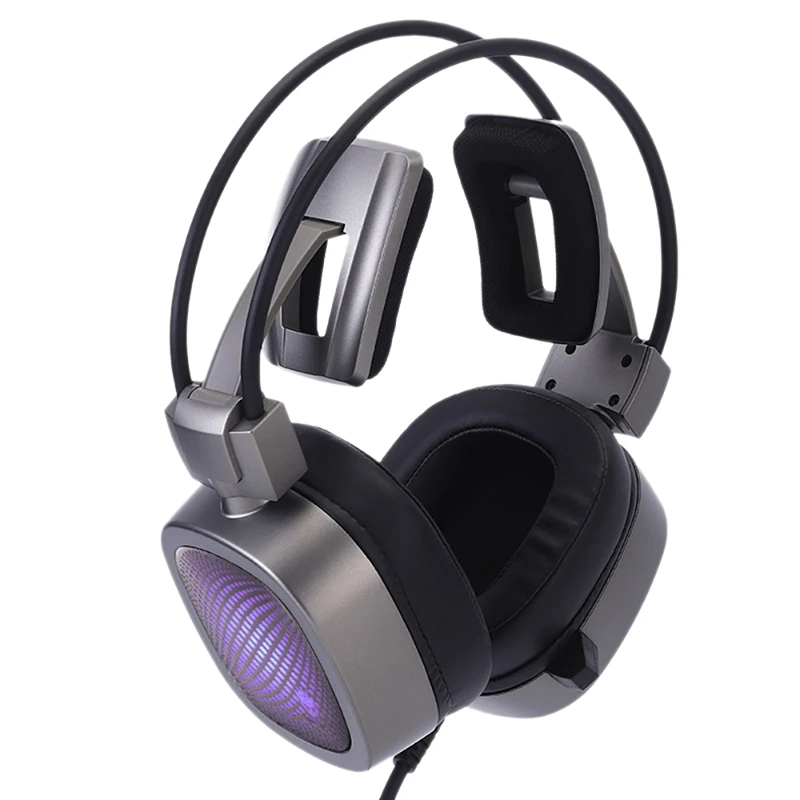 

PC Headset Gaming Headset For Pc-7.1 Surround Sound Memory Foam Ear Pads Rgb Light For Laptop