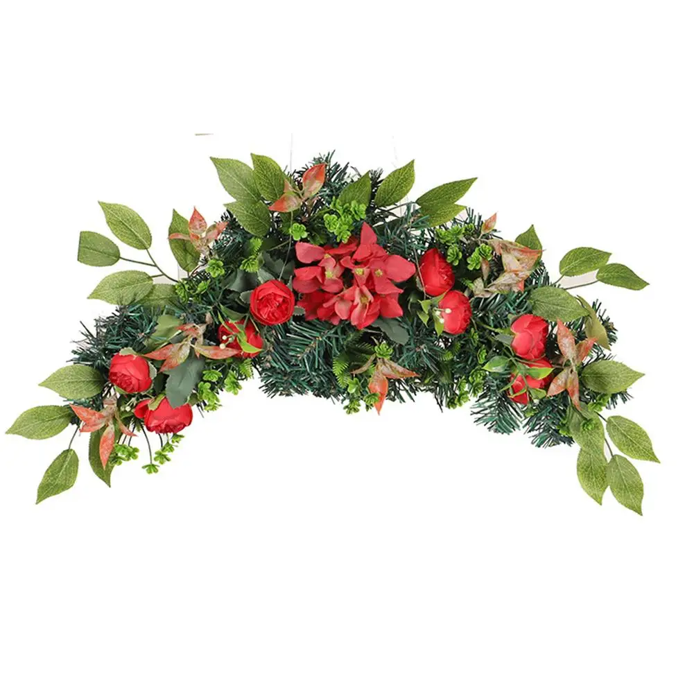 

[ NEW ARRIVALS ] Simulation Flower Door Lintel Artificial Swag Ornament Decorative Props For Home Wedding Decoration