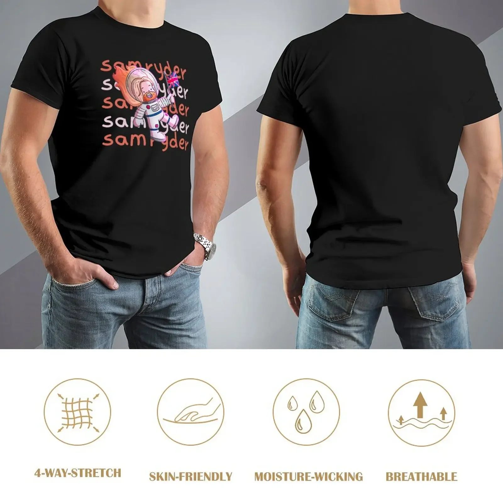 Футболка Sam ryder синяя арховая аниме большие футболки для мужчин