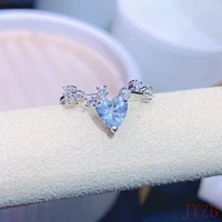 925 silver aquamarine ring womens wedding engagement day gift jewelry 66mm