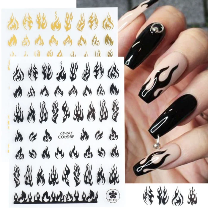 

Sdotter DIY Nail Stickers Flame 3D Decals Nail Art