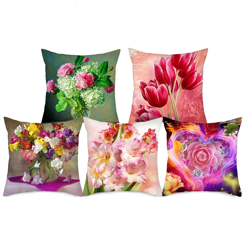 

Цветной цветочный Фото чехол для подушки Чехол для автомобиля домашнего дивана декоративная наволочка