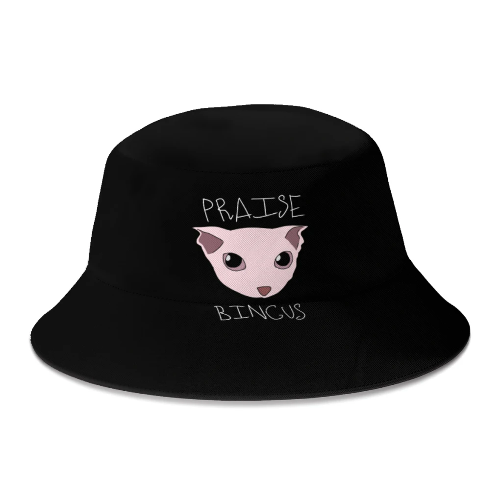 

Autumn Praise Bingus Bucket Hats for Boy Girl Customized Sphynx Cat Fisherman Hats Outdoor Caps