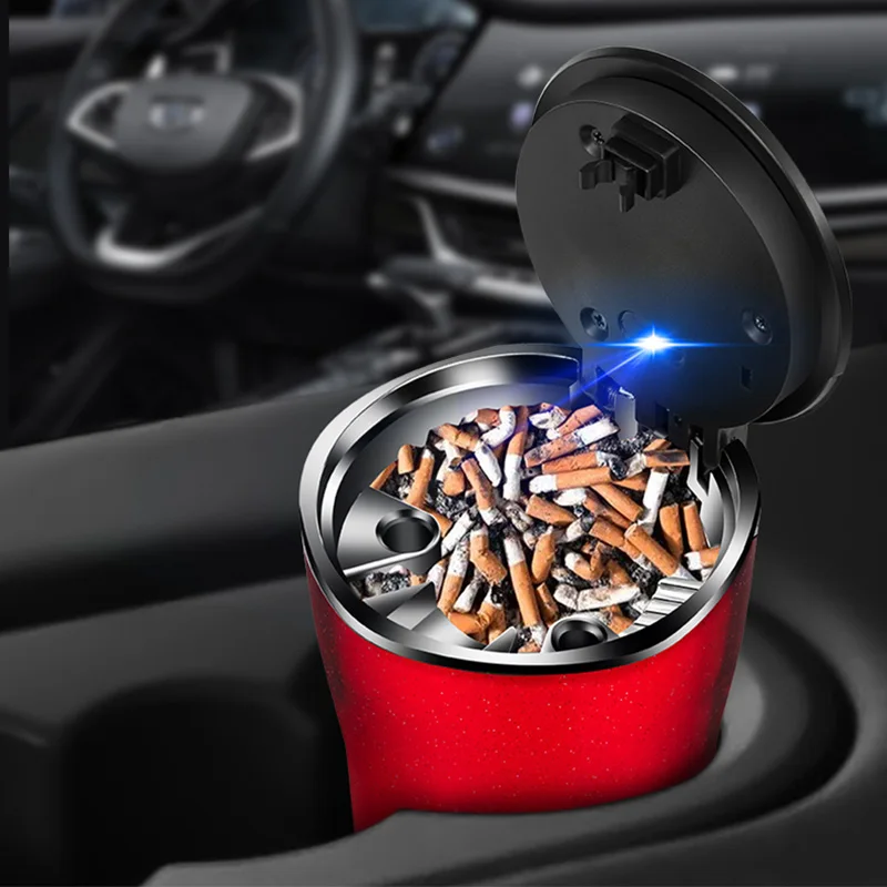 Роскошная автомобильная пепельница со светодиодной подсветкой огнестойкая для