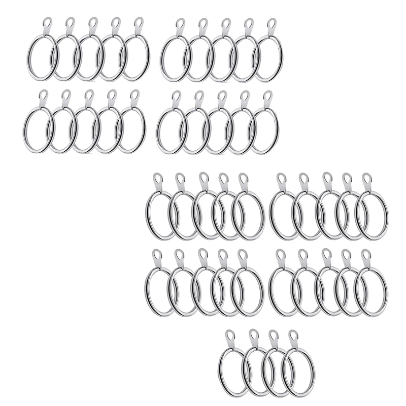 

Практичные занавески и крючки, большие металлические занавески с внутренним диаметром 32 мм и люверсами для душевой занавески, серебристые