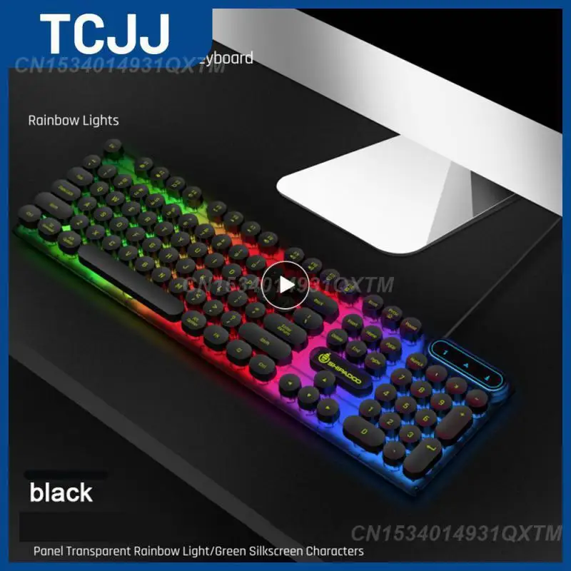 Клавиатура с подсветкой, чувствительная к нажатию D500, механическая светящаяся клавиатура, 104 клавиши, Проводная Механическая клавиатура Abs в стиле панк, цветные модные мыши