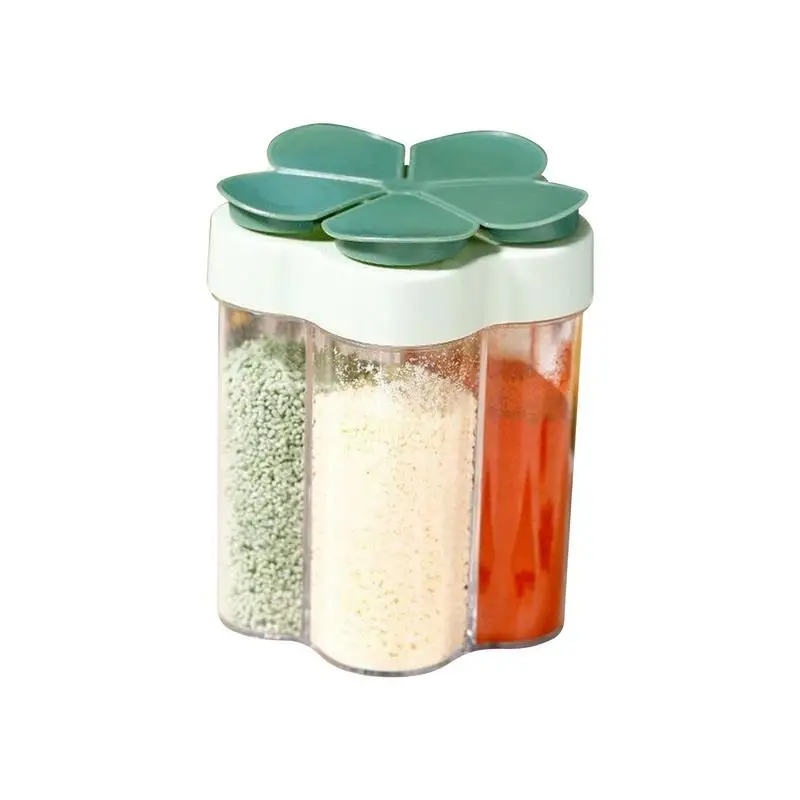 

Spice Jar Organizer Transparent 5 5 Grids Condiment Jars Condiment Canisters Pots Sealed Seasoning Jars With Lid For Camping