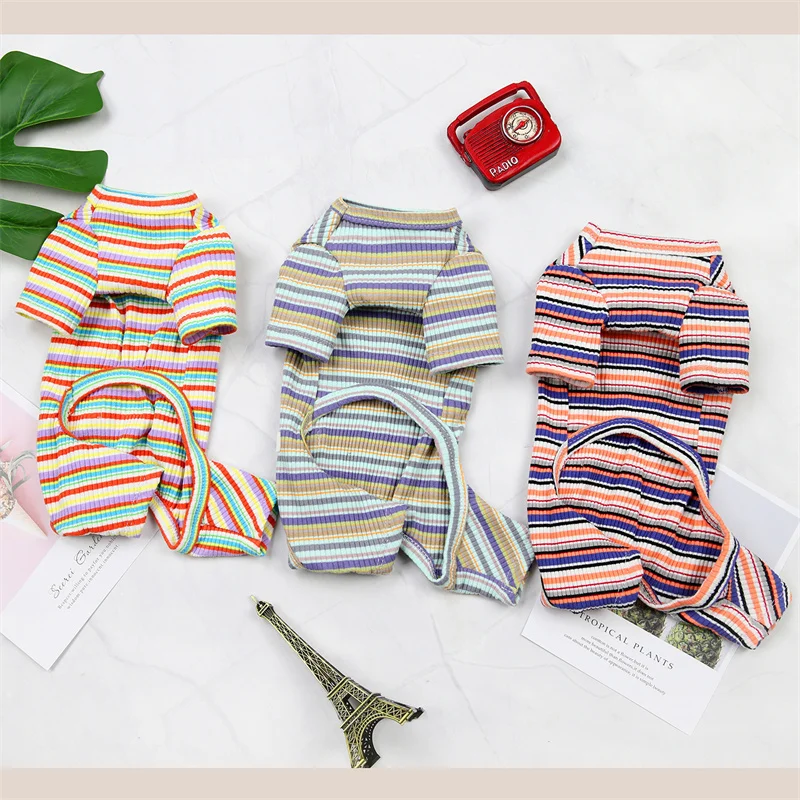 Полосатая собака искусственная одежда хлопковая ткань для маленьких собак