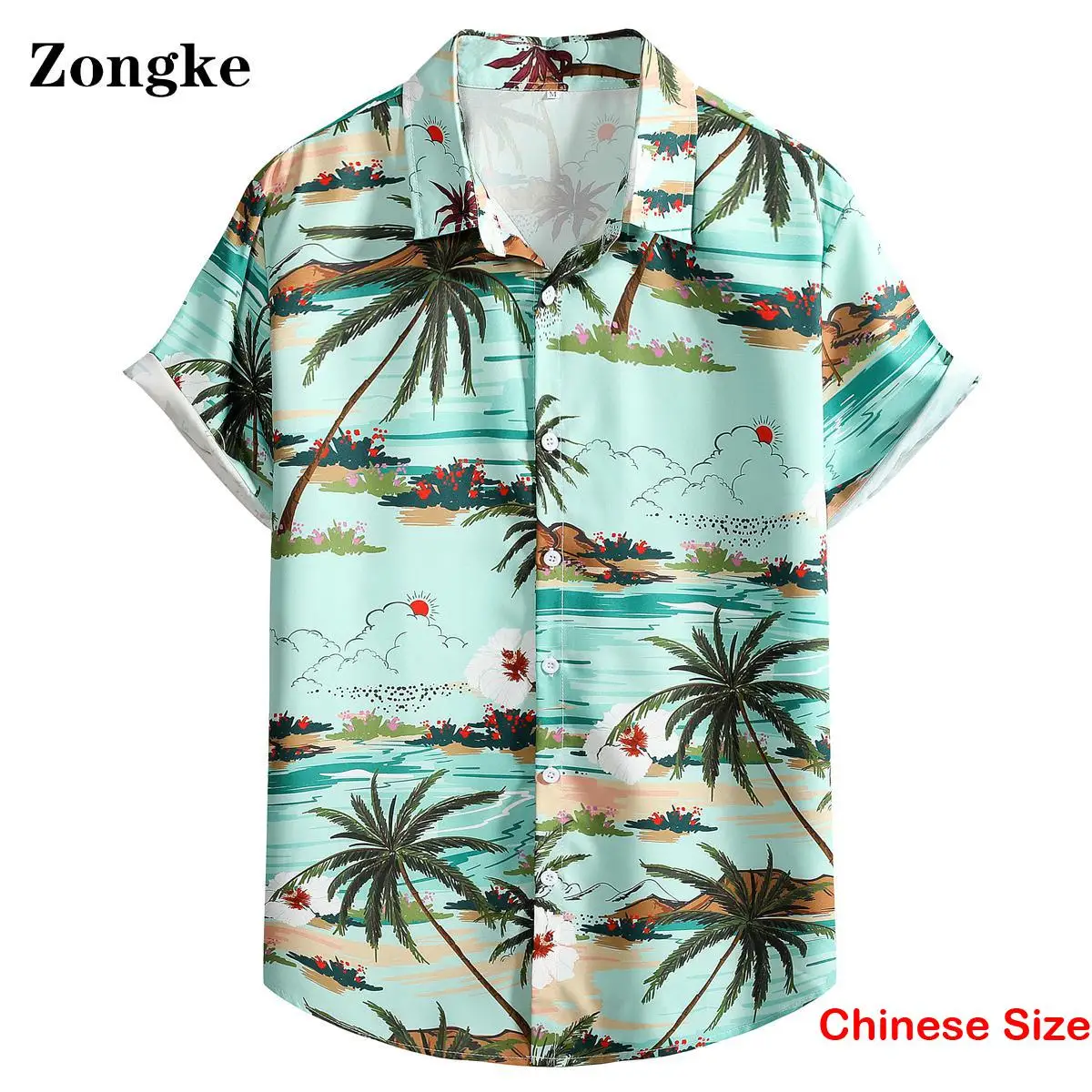 

Zongke Print Hawaiian Shirt for Men Shirts Mens Clothes Vintage Clothing Men's Fashion Economic Blouses 2XL 2023 Summer
