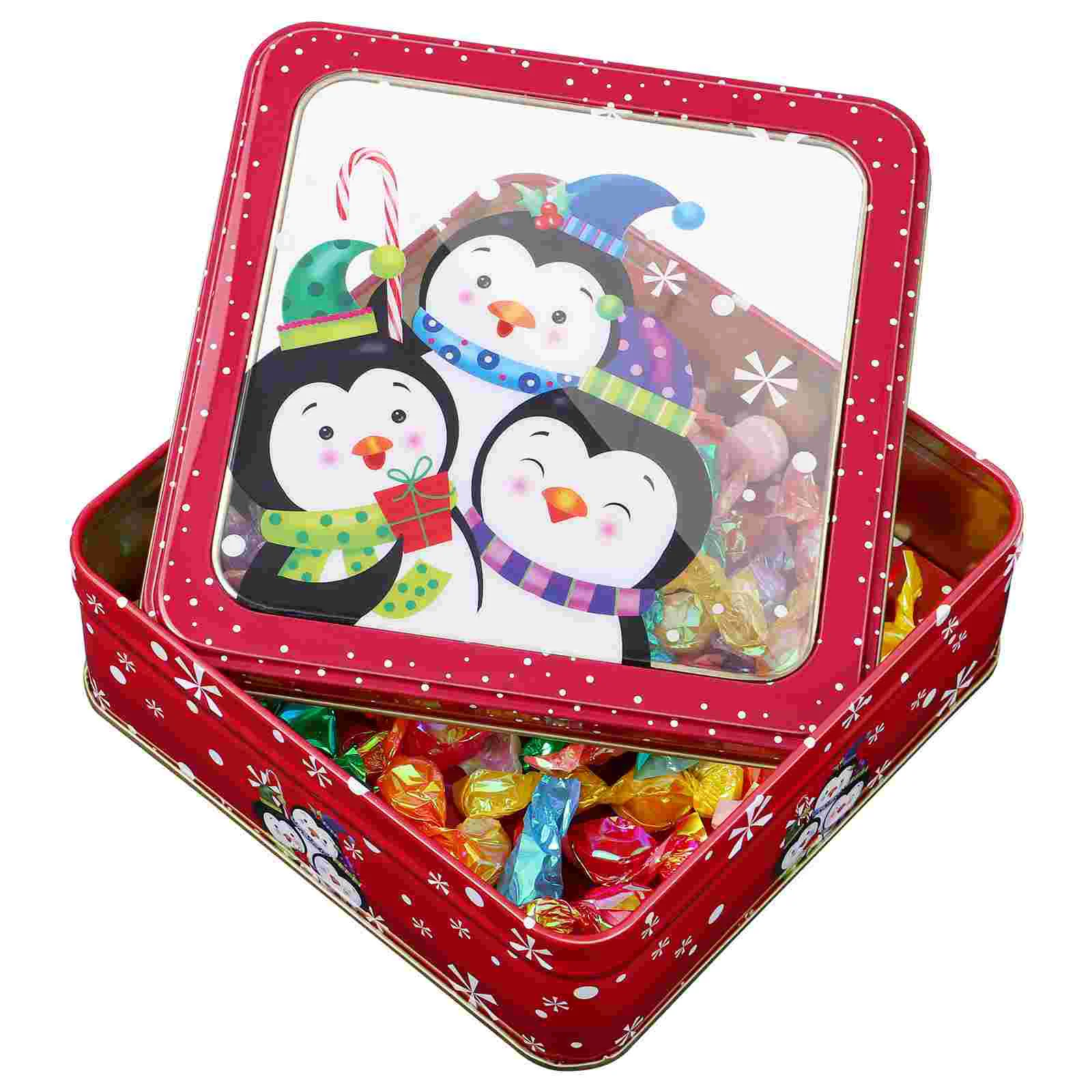 

1Pc Candy Box Adorable Tinplate Gift Packing Box Container for Family Parties