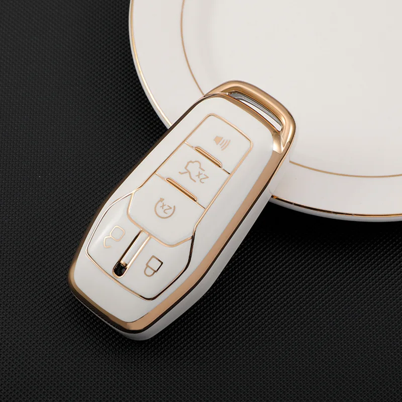 

Soft Tpu Car Key Case Fob Cover For Ford Fusion Mondeo Mustang F-150 Explorer Edge 2015 2016 2017 2018 Car Accessories