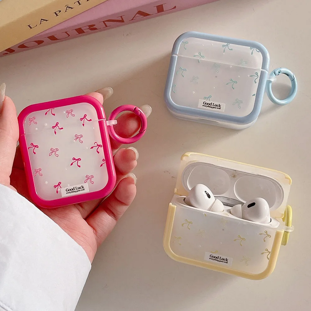 Мягкий разноцветный чехол для наушников Ins с милым бантом Airpods Pro 2-го поколения