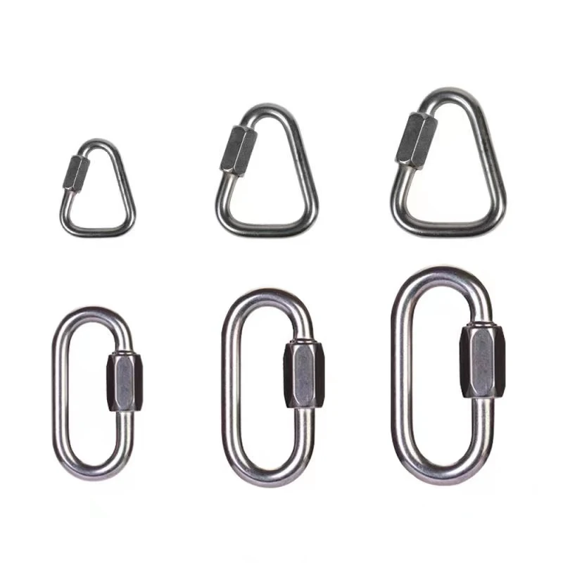 

Stainless Steel Screw Lock Climbing Gear Carabiner Quick Links Safety Snap Hook Chain Connecting Ring Carabiner Chain Buckle