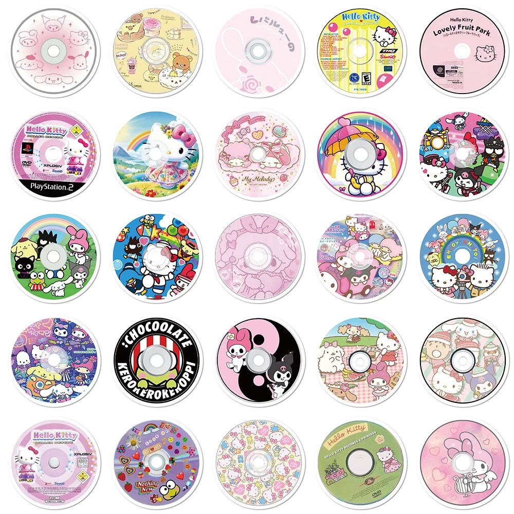 Наклейки Sanrio CD с записью в эстетике наклейки для ноутбука телефона милые