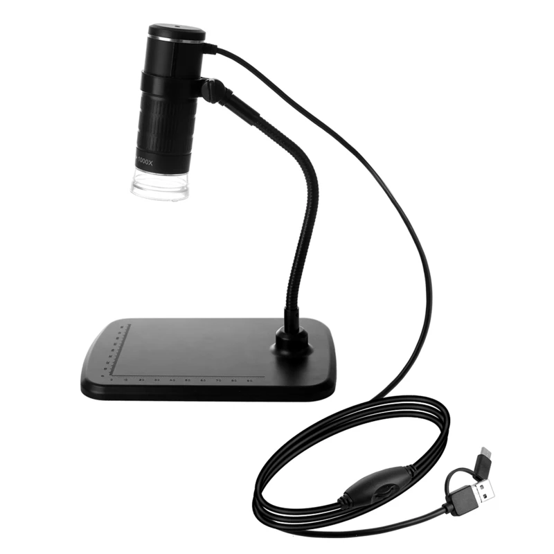 

USB Digital Microscope for Dc 1000X Microscopes Tool with 8 Adjustable LED Lights Type-C+Android+Computer Cable for Andr