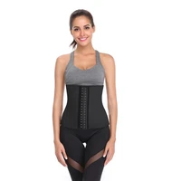 25steel bone women latex waist trainer slimming belt body shaper corset top zipper cincher colombian girdles shapewear