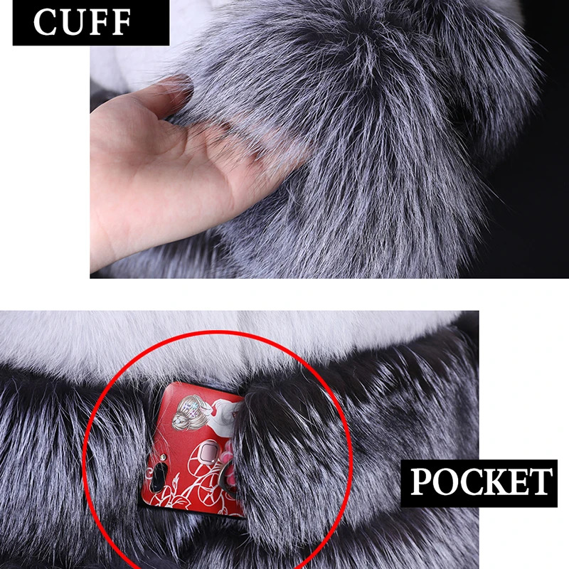 Women's Winter Coat Real Fox Fur Jacket Luxury Natural Fur Clothes Thick Warm Collar Down Jacket Party Sexy Nightclub Child 2022