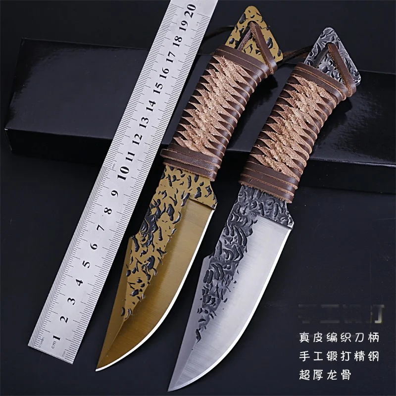 

Hand-patterned Forged High-hardness Straight Knife Outdoor Pocket Knife Portable Tactical Field Survival Self-defense Knife Tool