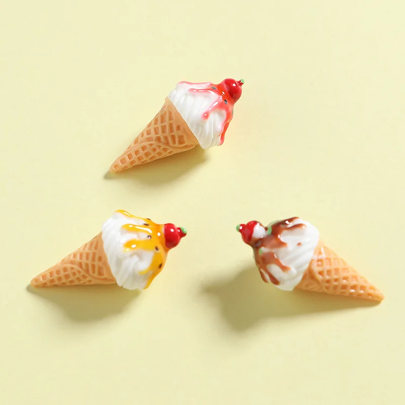 

3 шт., искусственная еда, конус для мороженого, кукольный домик, миниатюрная игра с едой, модель десерта, кухонные аксессуары для кукол, домашний декор, кулон