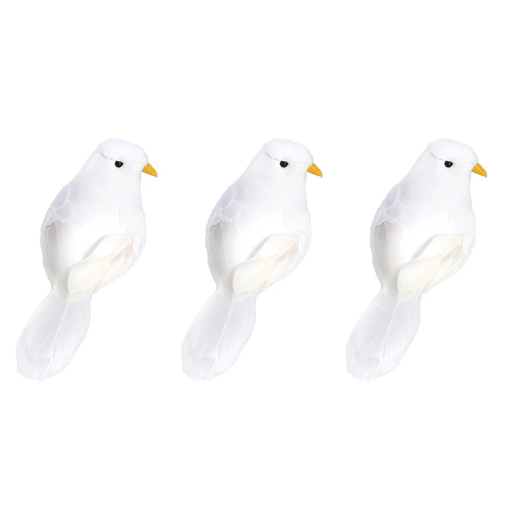 

3Pcs Simulation Bird Models Bird Adornment Garden Supply Birds Crafts Props