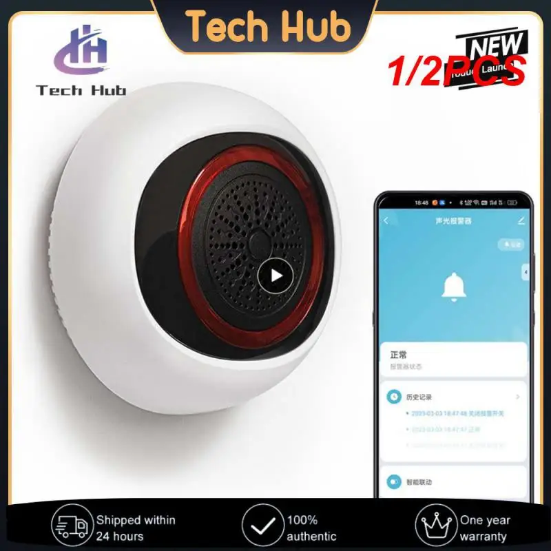 

1/2PCS Tuya Zigbee Smart Sound And Light Sensor 100DB 2-in-1 Alarm Battery Usb Dual Power Smart Home Works With Smart Life