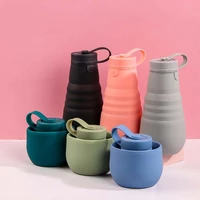 silicone folding bottle 500ml portable water cup folding collapsible telescopic water bottle outdoors sport camp trip big bottle