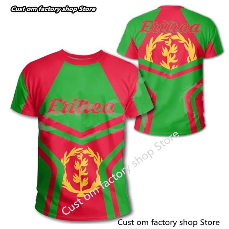 

Africa Country Eritrea Lion Colorful Retro 3D Print Men/Women Summer Casual Funny Short Sleeves T-Shirts Streetwear A2