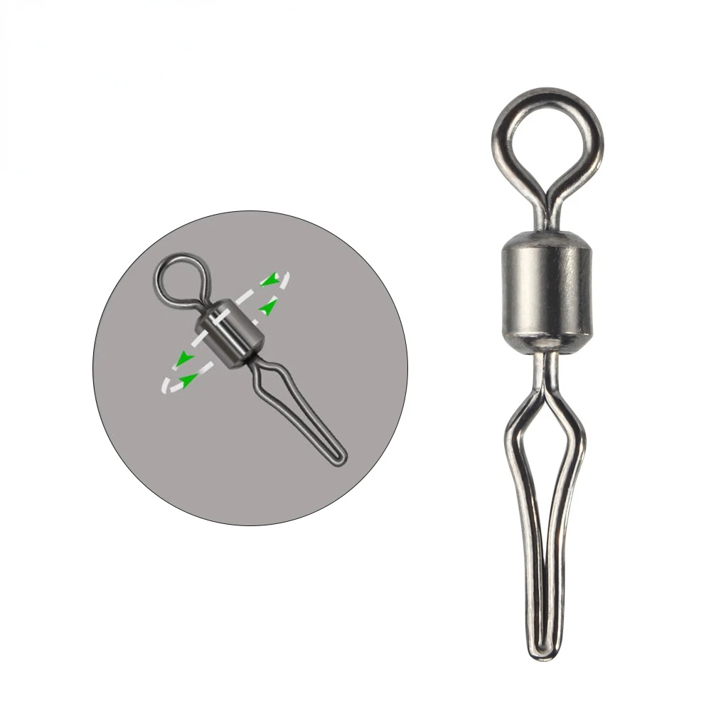 

TIANNSII Fishing Accessorries Rolling Swivels With Side Line Clip Fishing Tackle Fishhooks Line Fishing Connector Fishing Tackle