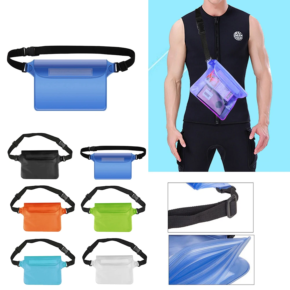 

Waterproof Sealing Rafting Diving Swimming Waist Bag Ski Veneer Underwater Drying Shoulder Bag Waist Bag Gym Bag for Water Sport