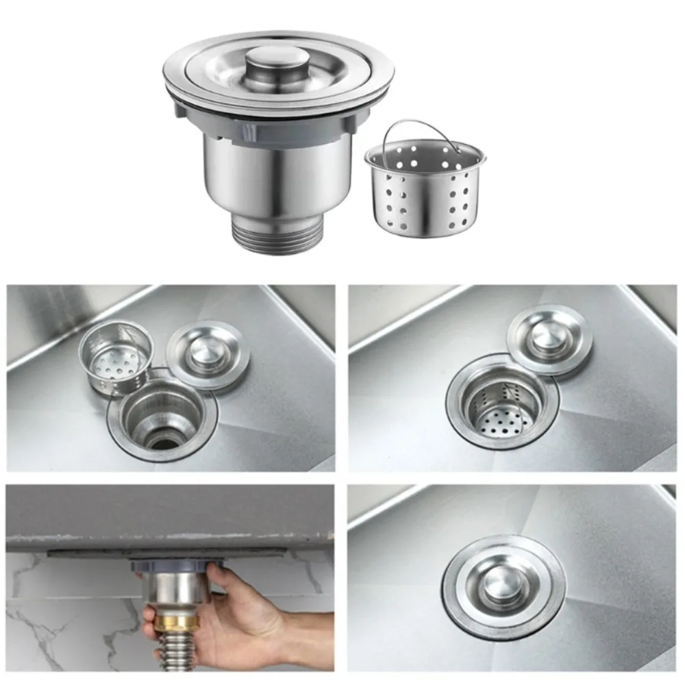 

Strainer Basket Stopper Cover Anti-clogging Clack Plug Kit Basin Waste Filter Kitchen Sink Drainer Sink Basin Plug