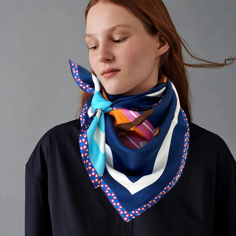 

Шелковый шарф для женщин Herm ** дизайнерский брендовый шарф летняя саржевая шаль 90 см декоративная повязка на голову Модные женские шарфы шейный платок
