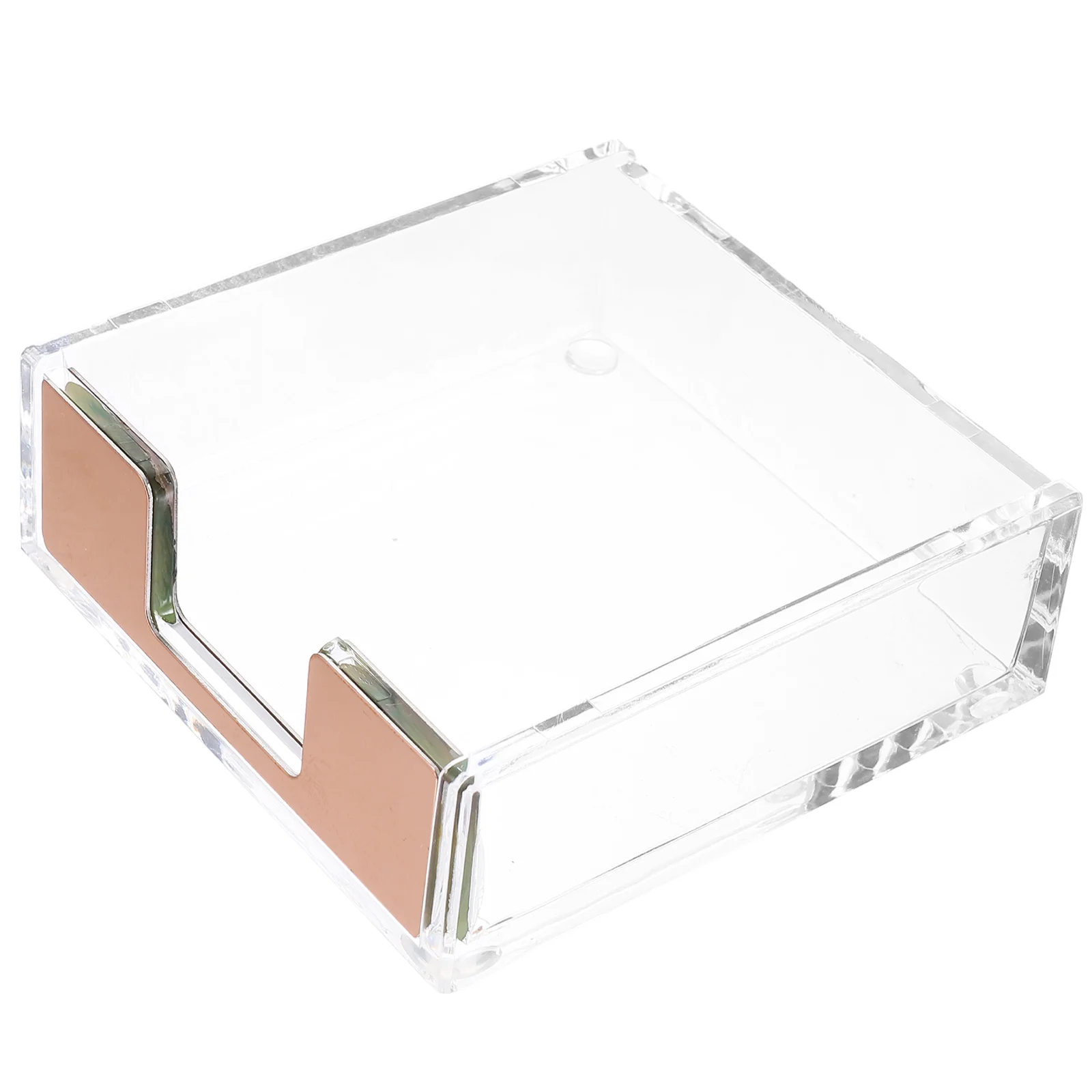 

Desktop Notepad Holder Multiple Business Card Memo Dispenser Clear Table Paperclips Container
