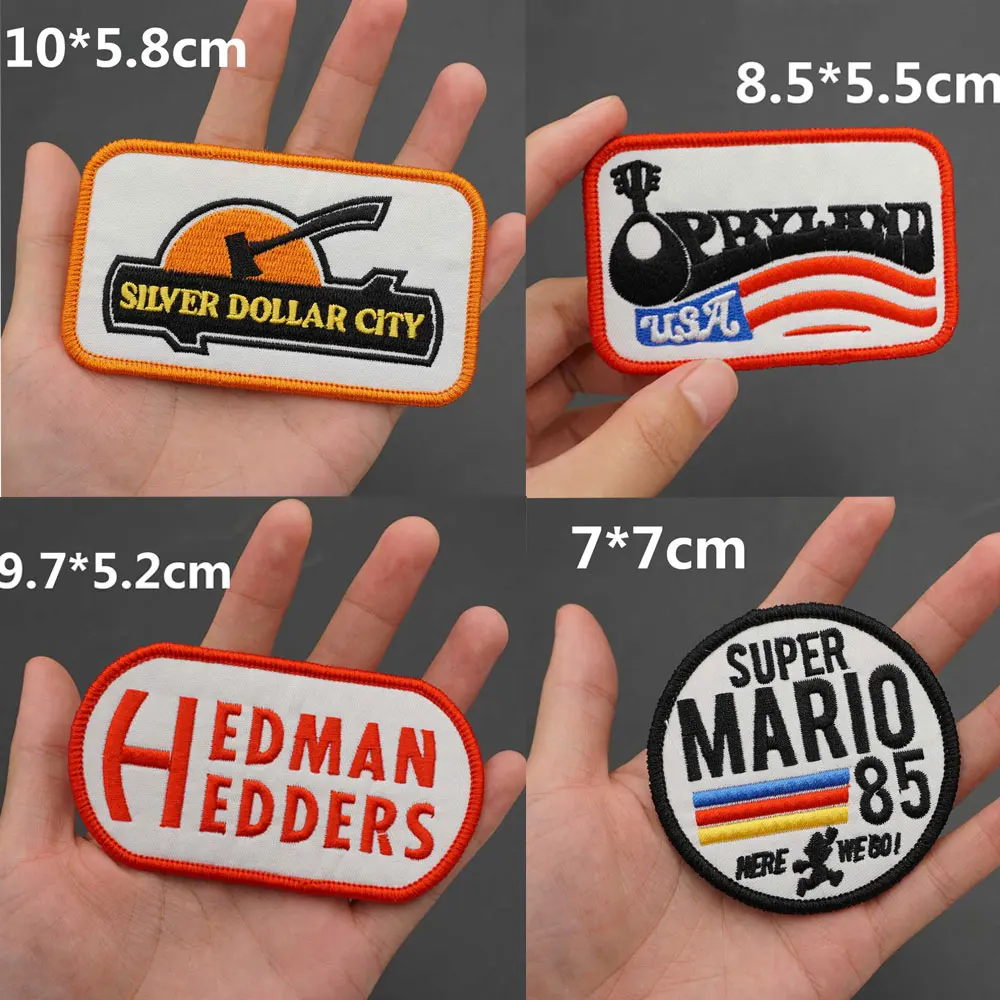 

Super Mario 85 Embroidered Logo Patches with Hook Backing for Clothes