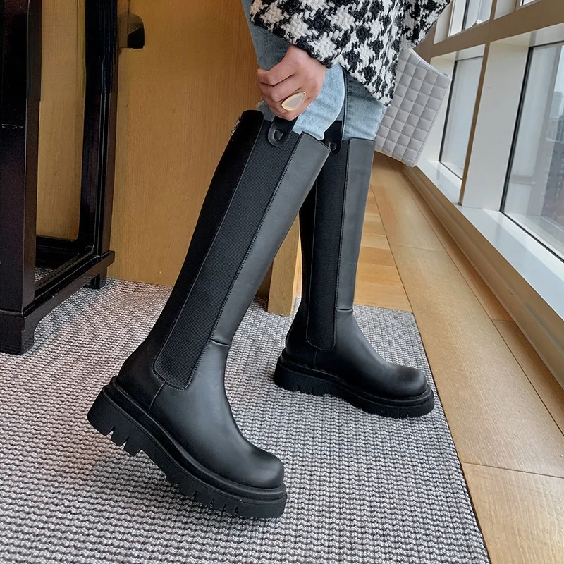 

Thigh High Flat Boots Women Shoes Boots Black Goth Shoes Winter Knee High Boots Platform Shoes Fashion Botas