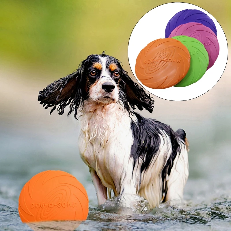 15/18/22 см силиконовые игры для домашних собак летающие диски игрушка против