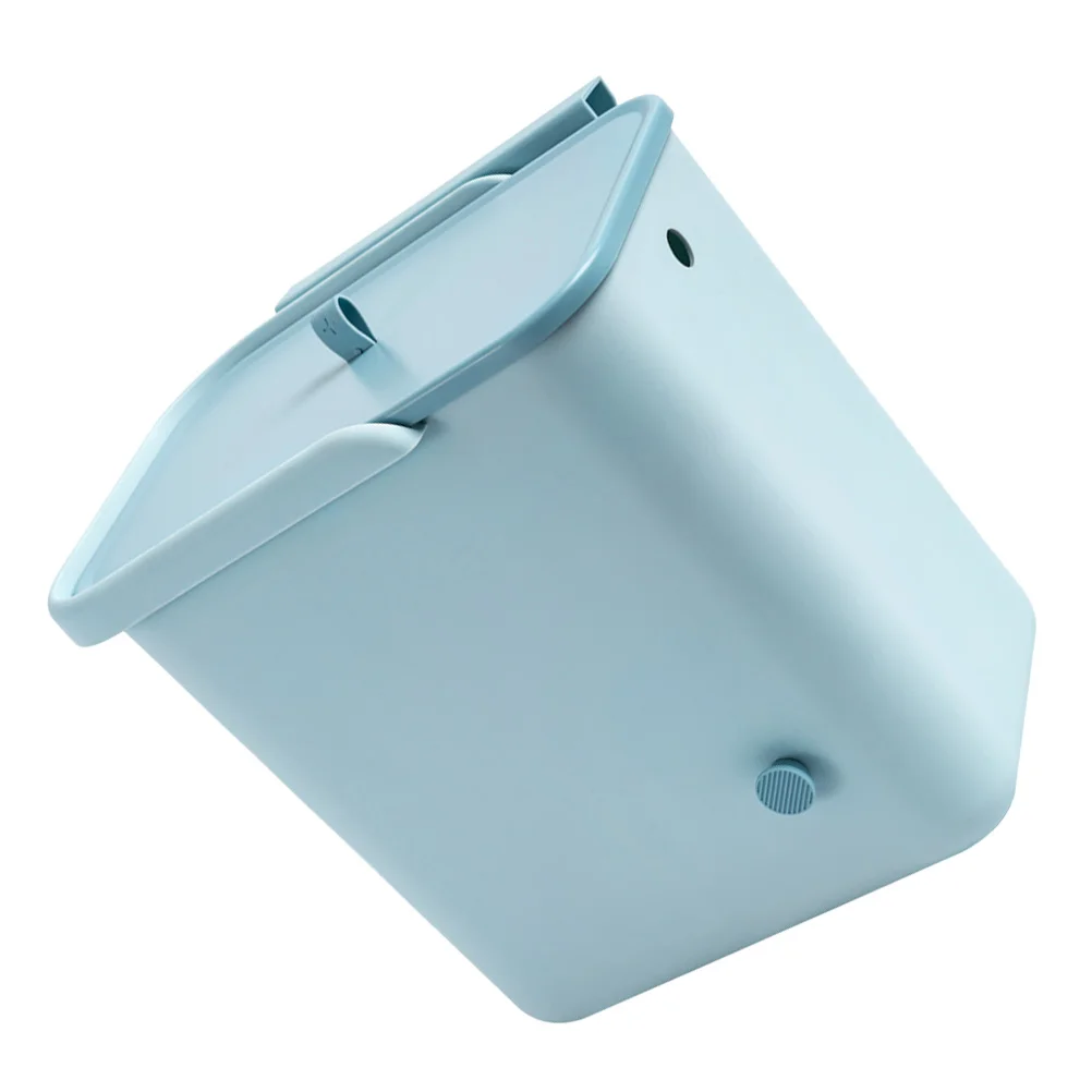 

1Pc Household Trash Can Wall-mounted Trash Bin Anti-drop Bin with Lid (Blue)