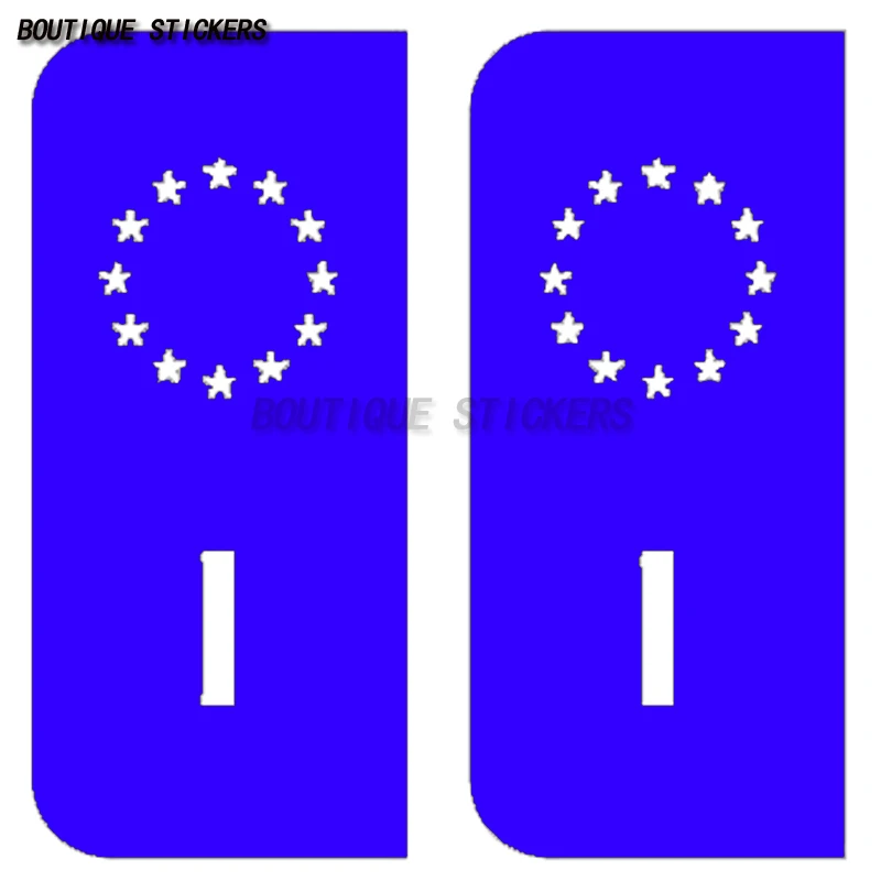 Фото Изысканные синие наклейки на номерной знак GB NL PL DK CZ SK SI SE RO DK MT NLCZ UK EU D EHPSB наклейки на номерной знак ПВХ наклейки №5
